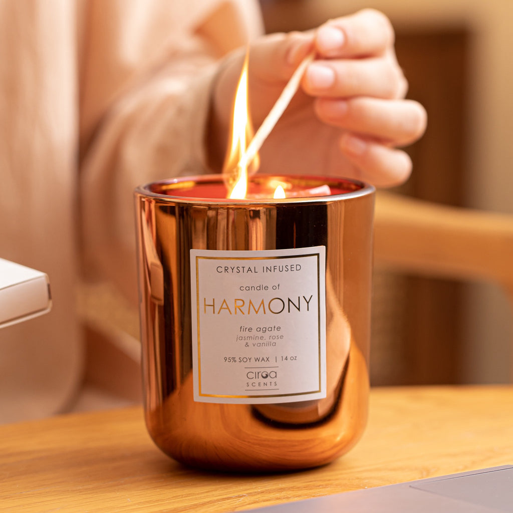 CRYSTAL INFUSED CANDLE OF HARMONY 350g