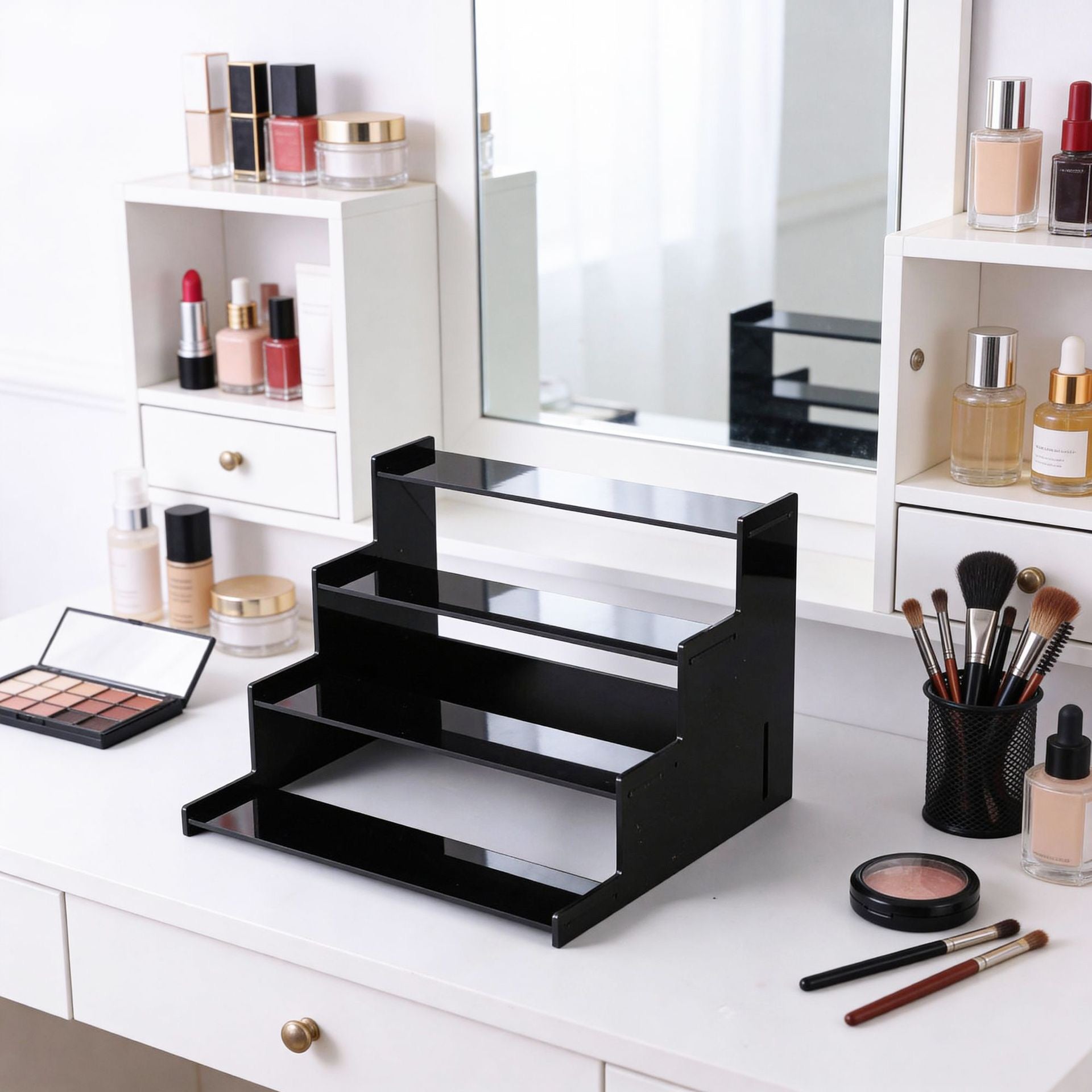 4 STEP ACRYLIC PERFUME DISPLAY RACK