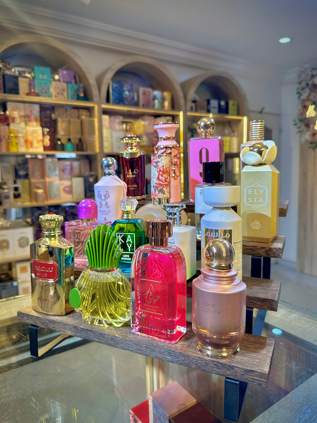 PERFUME DISPLAY WOODEN RACKS