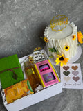 WHITE GIFT BOX AND CAKE