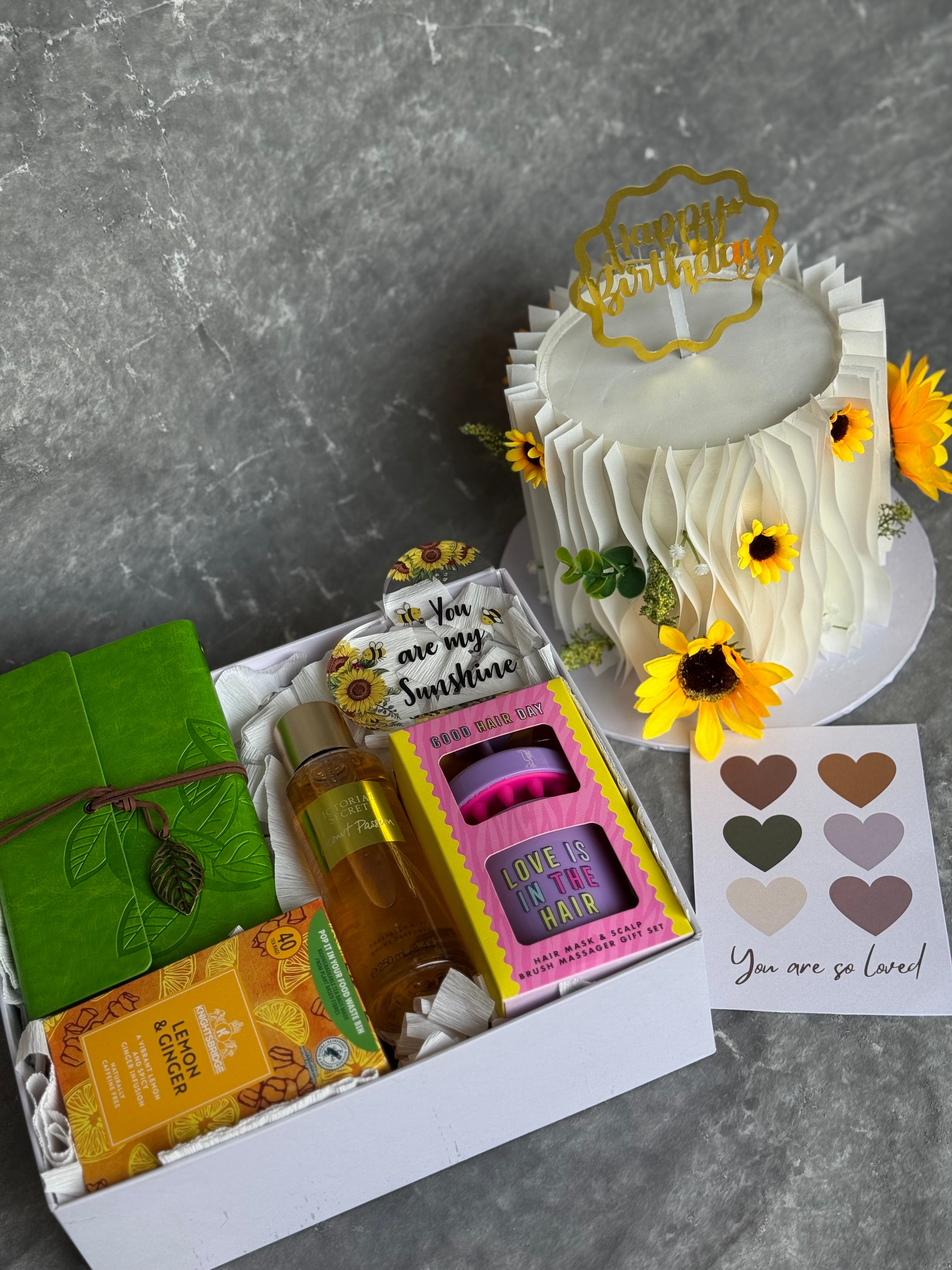 WHITE GIFT BOX AND CAKE