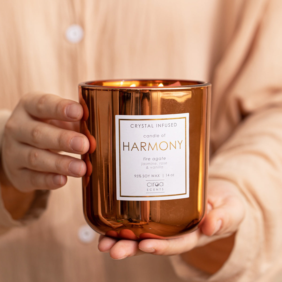 CRYSTAL INFUSED CANDLE OF HARMONY 350g