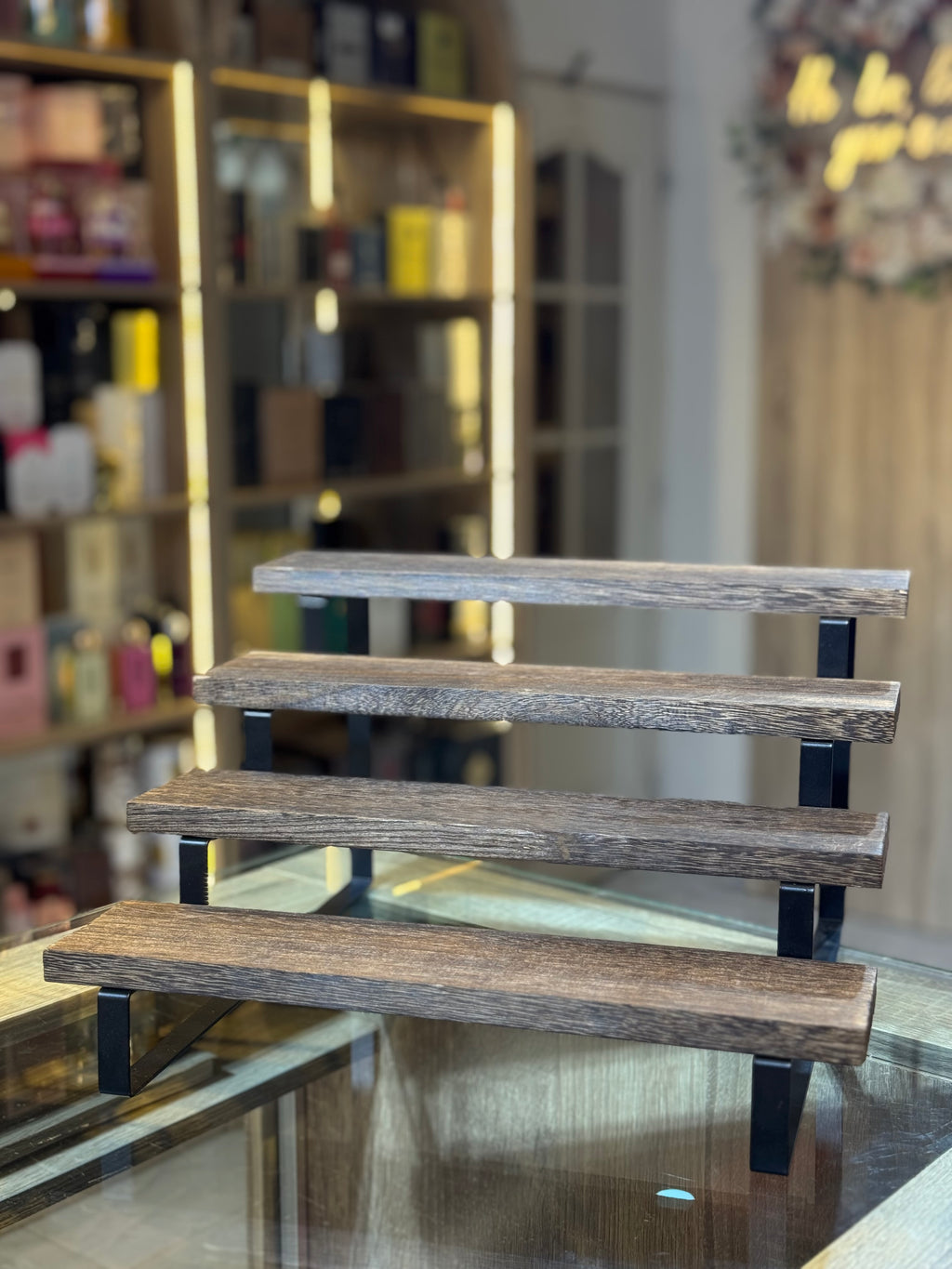PERFUME DISPLAY WOODEN RACKS