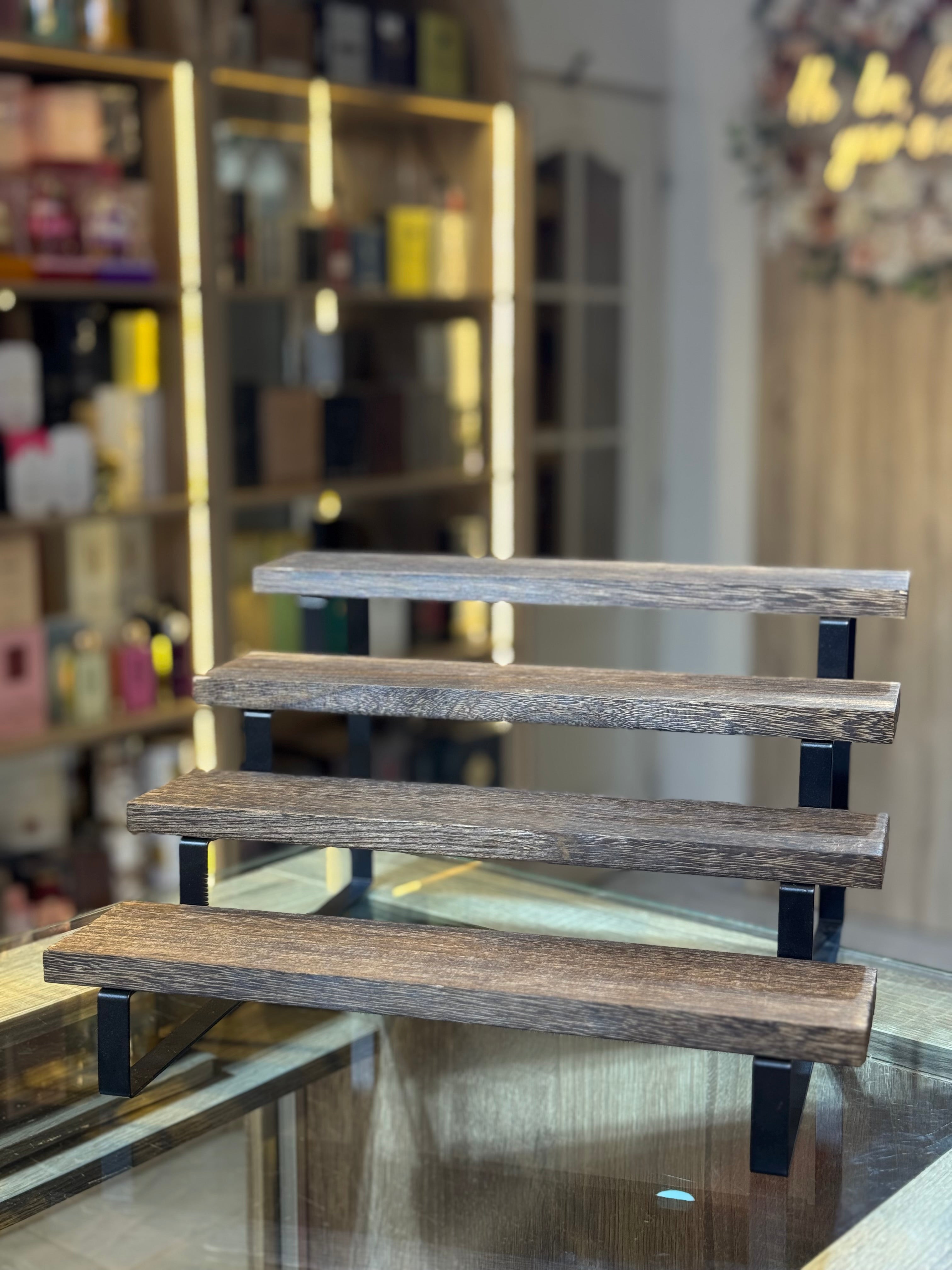 PERFUME DISPLAY WOODEN RACKS