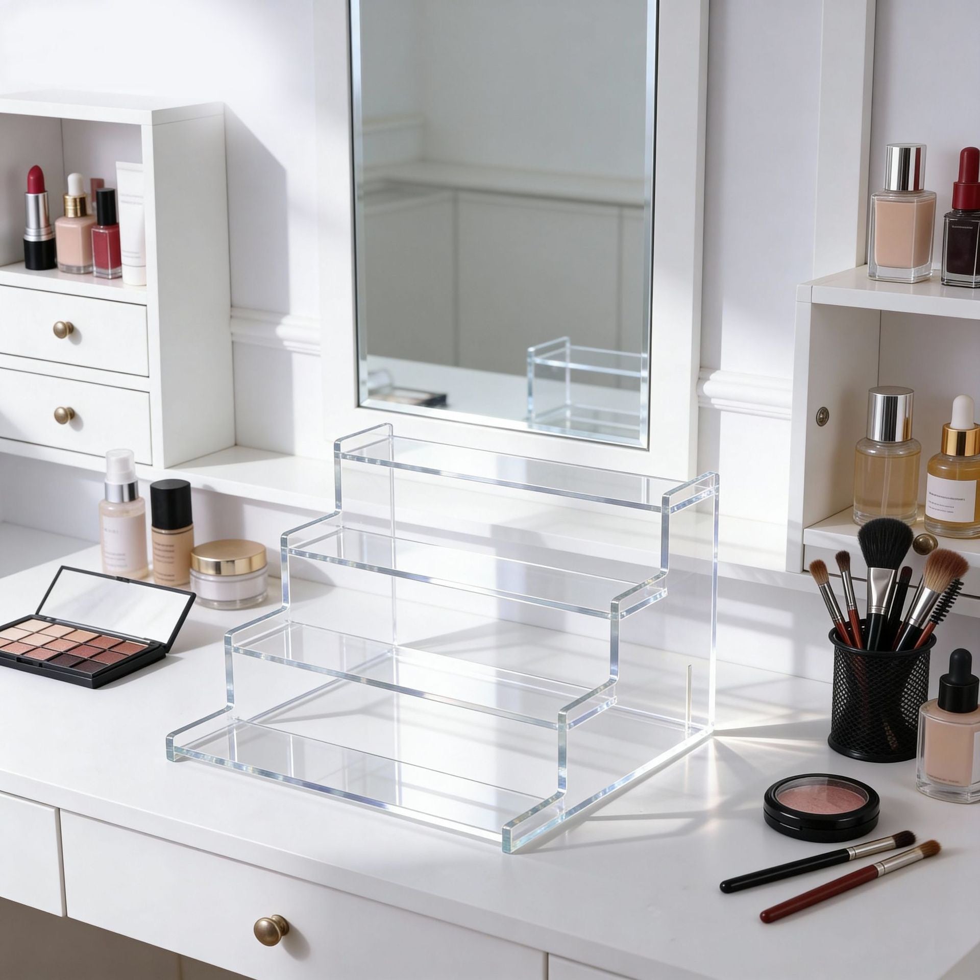 4 STEP ACRYLIC PERFUME DISPLAY RACK