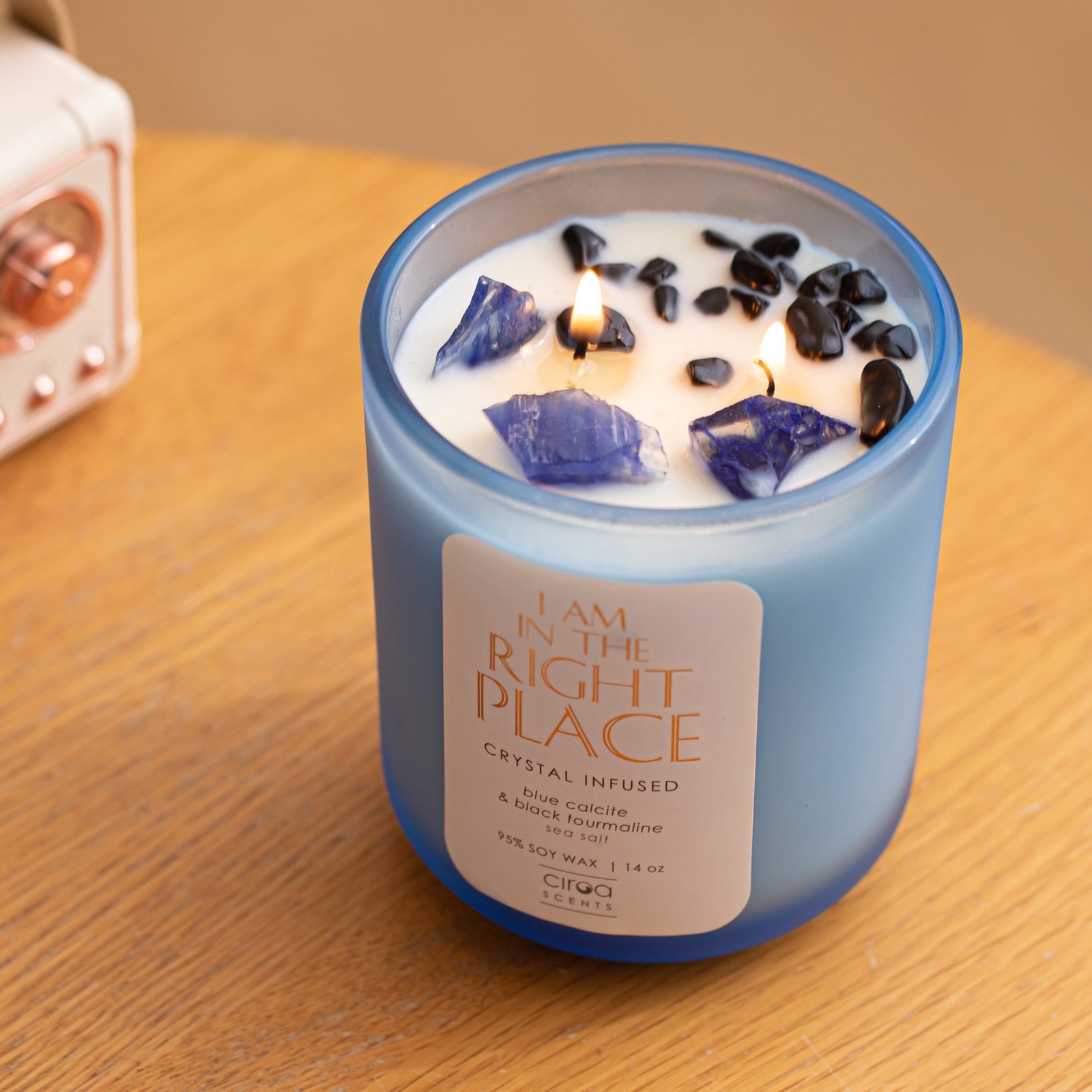 I AM IN THE RIGHT PLACE CRYSTAL INFUSED CANDLE 350g