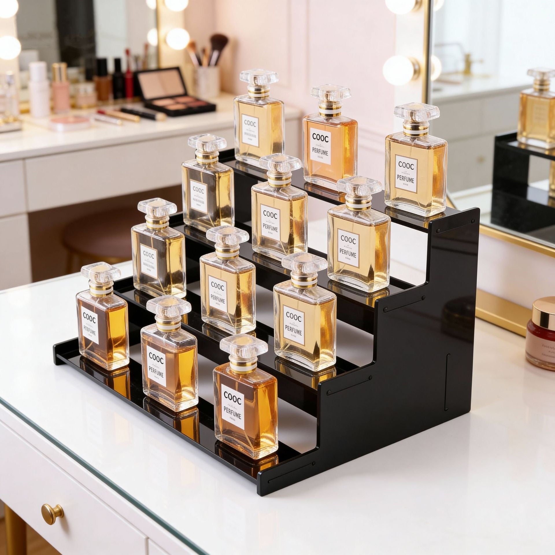 4 STEP ACRYLIC PERFUME DISPLAY RACK