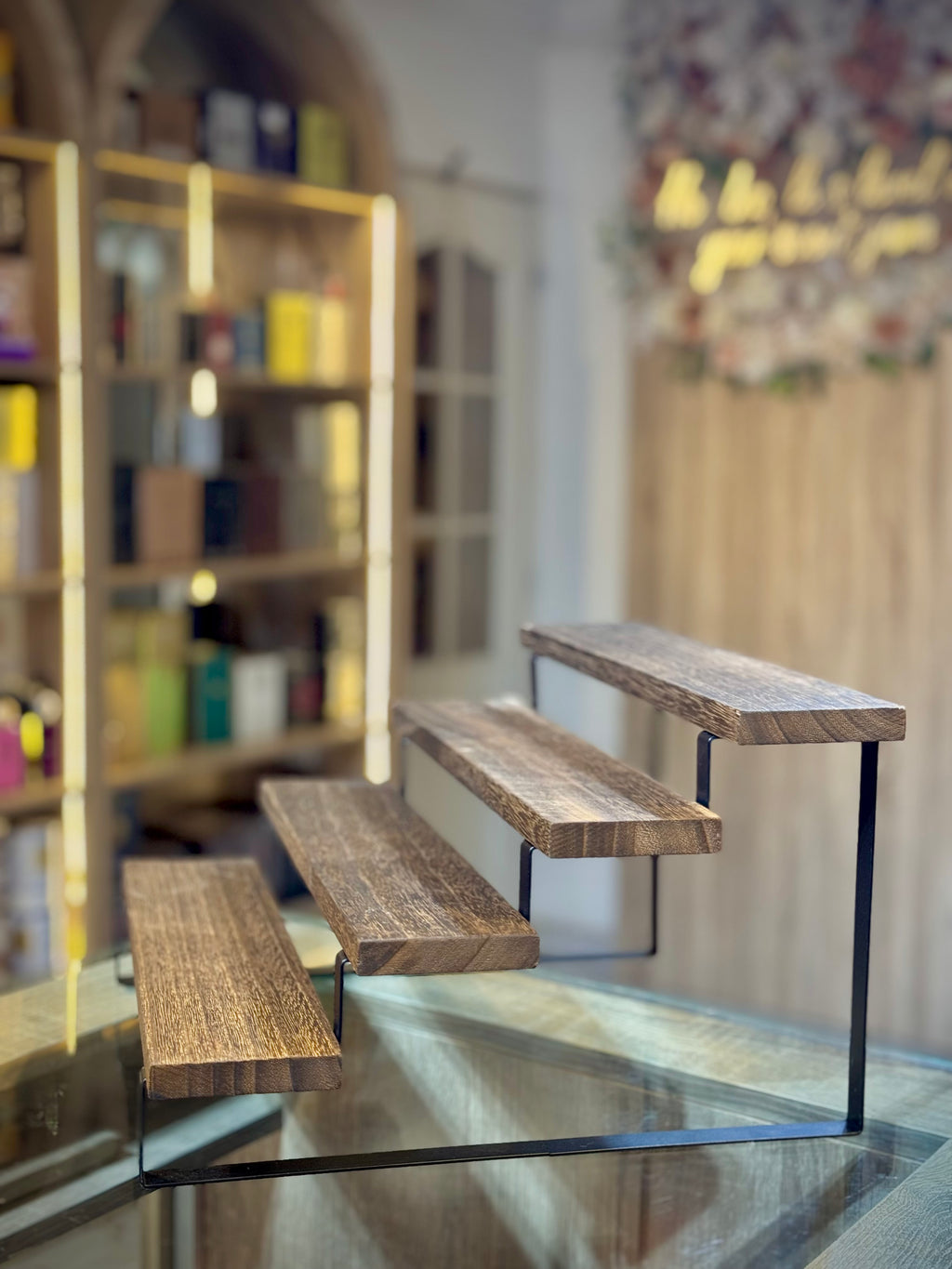 PERFUME DISPLAY WOODEN RACKS